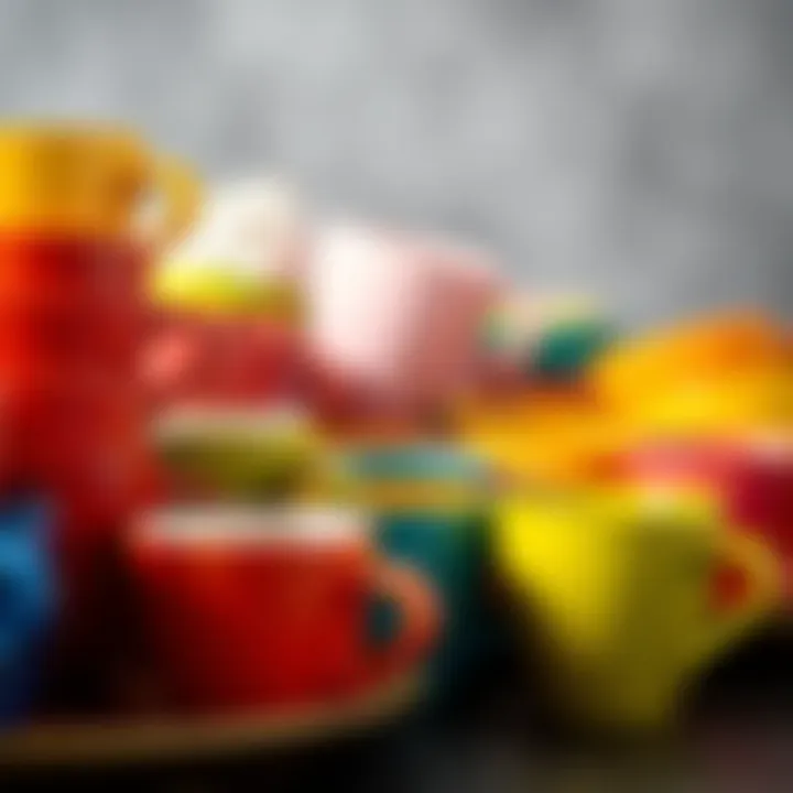 Diverse Colorful Coffee Cup Collection Vibrant colorful coffee cup collection