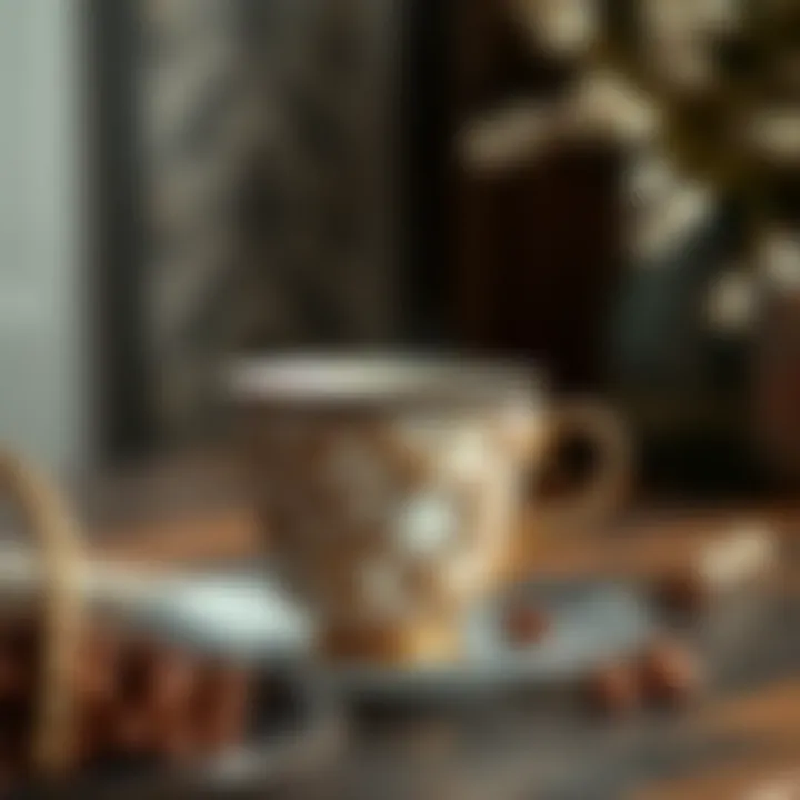 Sophisticated Ceramic Coffee Cup Design Elegant ceramic coffee cup with intricate design