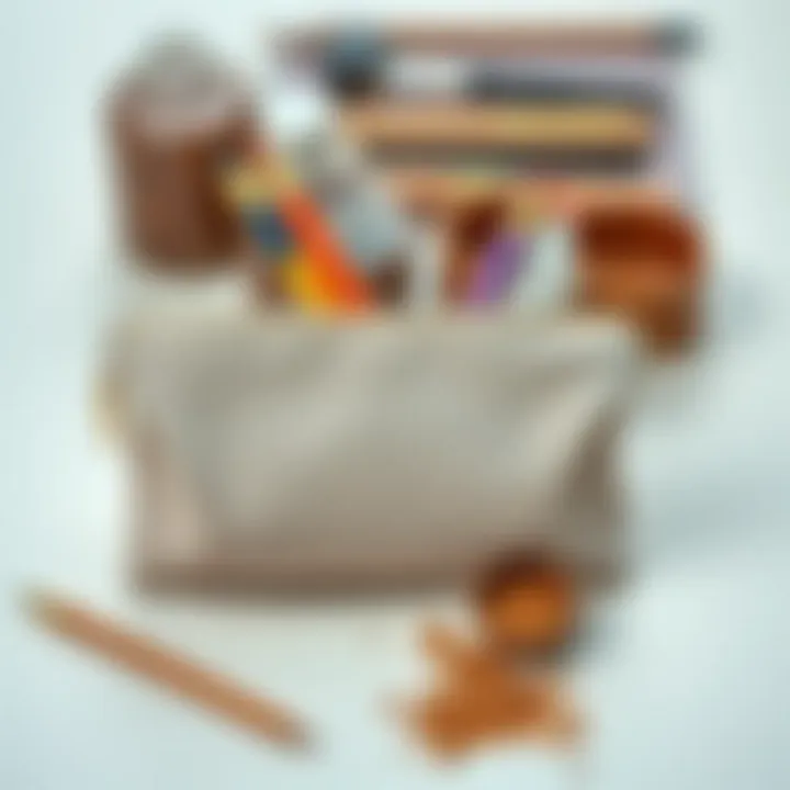 Materials needed for making a pencil case