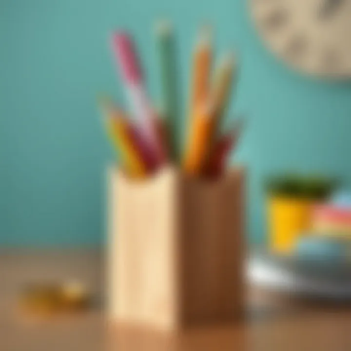 DIY pencil holder made from recycled materials