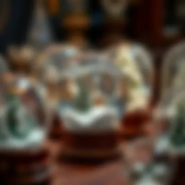 Diverse Designs of Snow Globes An artistic display of various snow globes showcasing different designs