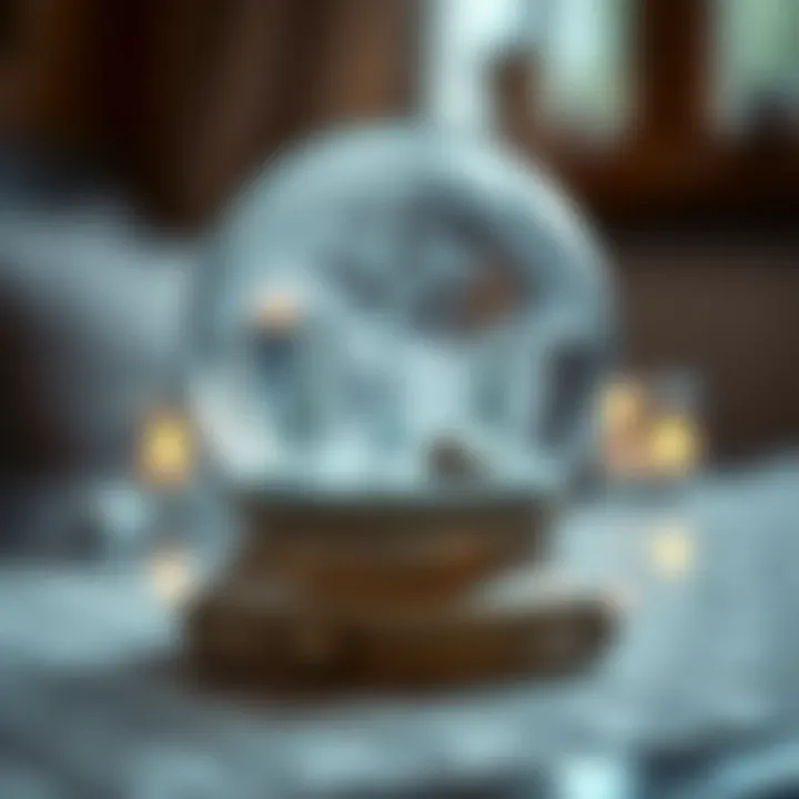 Intricate Details of a Snow Globe A close-up view highlighting the intricate details of a snow globe