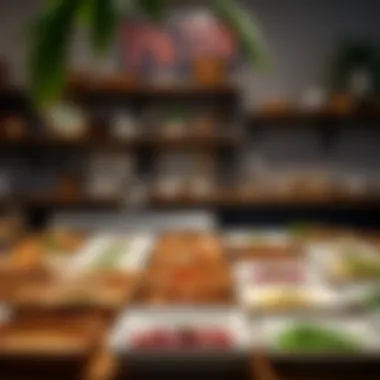 Variety of square borcam dishes displayed