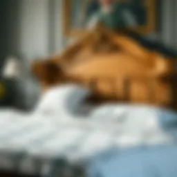 Elegant wooden bed frame showcasing craftsmanship