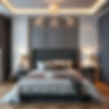 Stylish bedroom setup featuring a well-chosen bed
