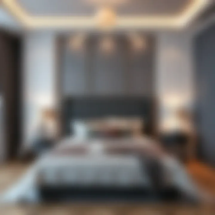 Stylish bedroom setup featuring a well-chosen bed