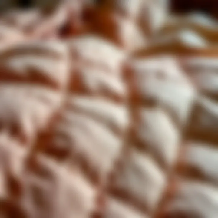 Close-up of high-quality fabric used in winter quilts