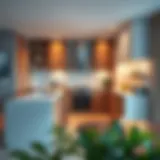 Modern Kitchen Layout Contemporary kitchen layout with innovative storage solutions