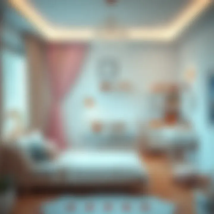 Modern girl nursery featuring stylish furniture and decorative elements