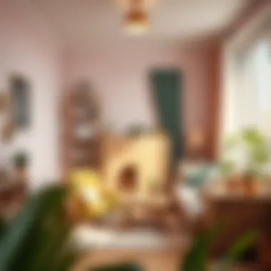 Creative furniture arrangement in a girl's room