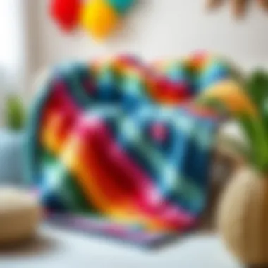 Colorful knitted blanket for children