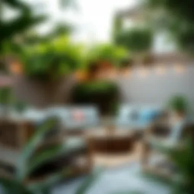 Cozy garden lounge with comfortable seating arrangement