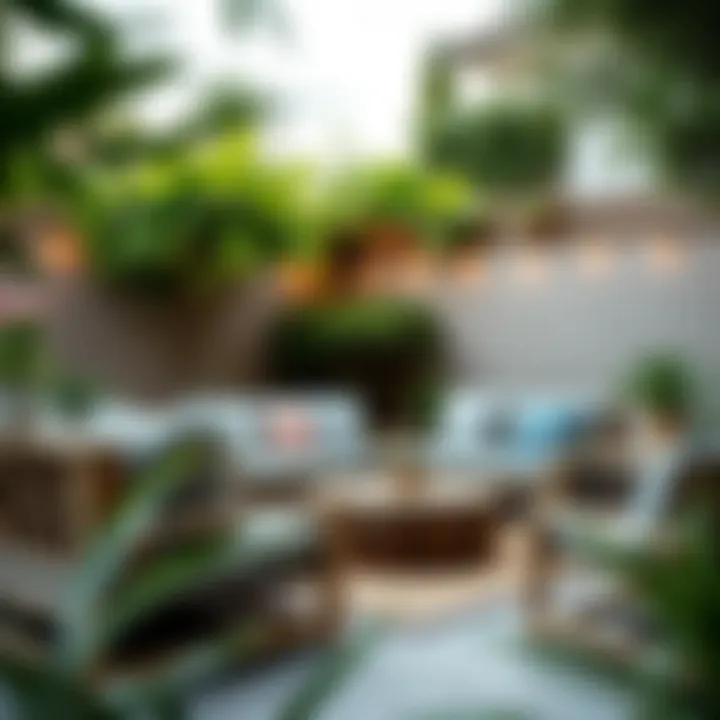 Cozy garden lounge with comfortable seating arrangement