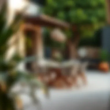 Chic Outdoor Dining Experience Stylish outdoor dining area with Koçtaş furniture