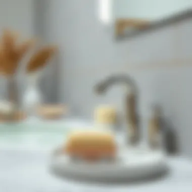 Stylish bathroom setup featuring Koçtaş soap set