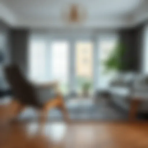 Elegant wooden chair legs in a modern living room setting