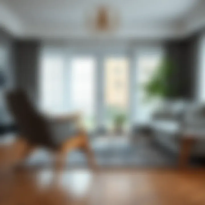 Elegant wooden chair legs in a modern living room setting