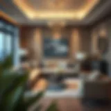 Elegant living room featuring a stylish sofa set