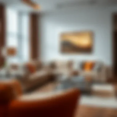 Elegant living room with stylish sofa set