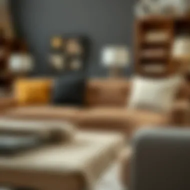 Various sofa materials displayed on a table