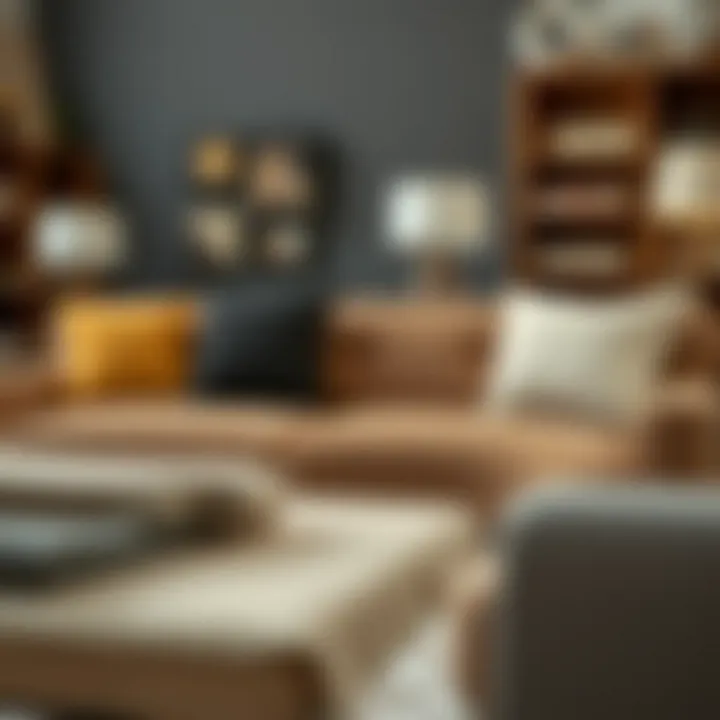 Various sofa materials displayed on a table