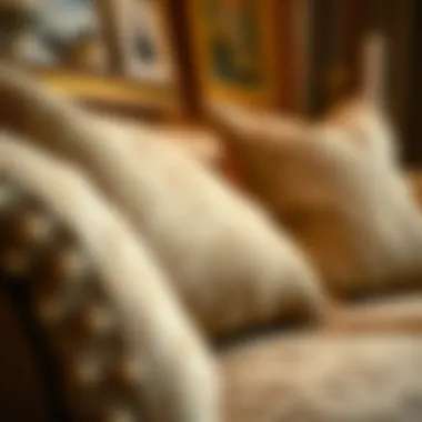 Intricate Detailing of Sofa Cover Design Close-up of sofa cover detailing and design