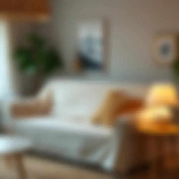 Protective Sofa Cover in a Cozy Setting Sofa cover protecting furniture in a cozy setting