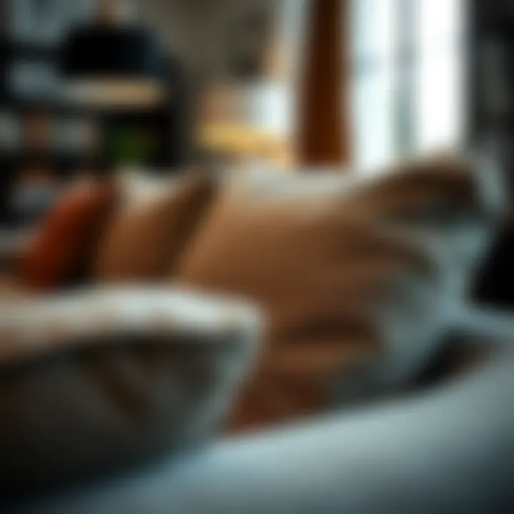 Craftsmanship and Quality Fabric of Sofa Close-up of quality fabric on a sofa, showcasing craftsmanship