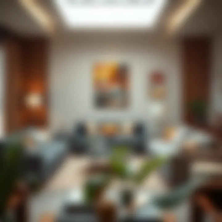 Color harmony in a modern living space with sofas