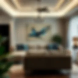 Elegant living room showcasing various sofa styles