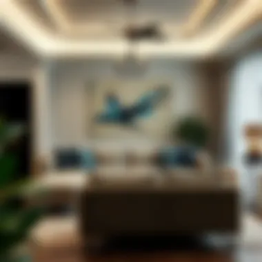 Elegant living room showcasing various sofa styles