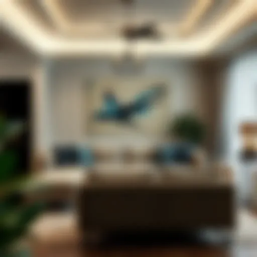 Elegant living room showcasing various sofa styles