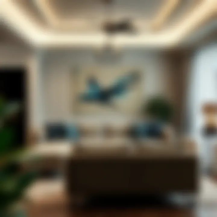 Elegant living room showcasing various sofa styles