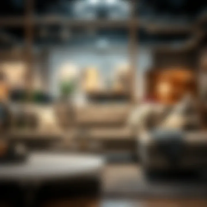 Trendy sofa styles in a furniture showroom