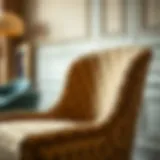 A beautifully upholstered chair showcasing rich fabrics and intricate patterns.