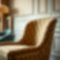 A beautifully upholstered chair showcasing rich fabrics and intricate patterns.