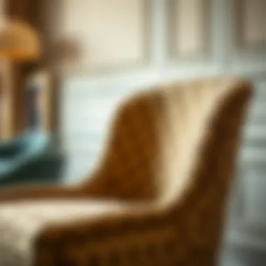 A beautifully upholstered chair showcasing rich fabrics and intricate patterns.