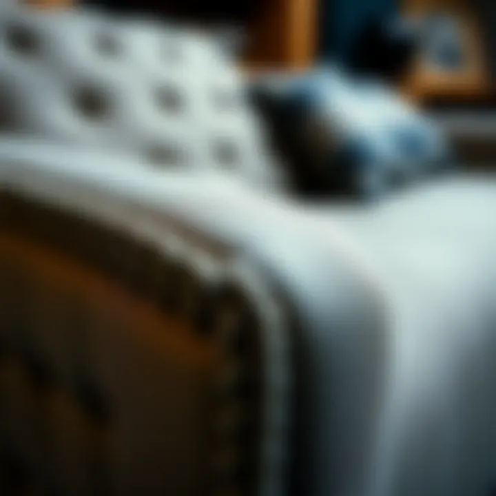 A close-up of quality craftsmanship in the upholstery process, highlighting stitching and finishing.