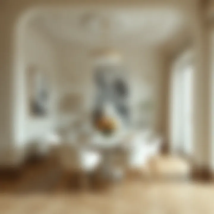 Stylish dining area showcasing cream tones