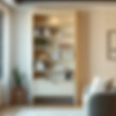 Cream bookshelf featuring a minimalist design and décor