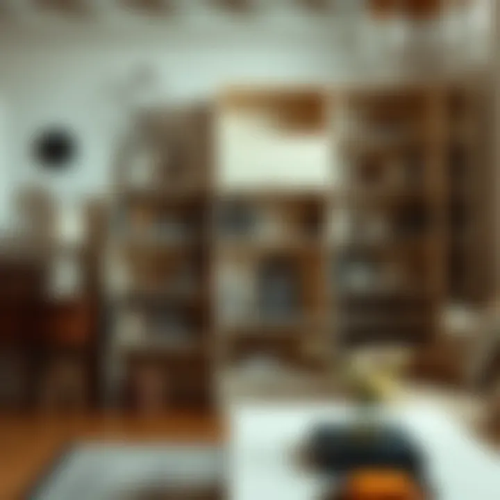 Stylish cream bookshelf blending with vintage decor