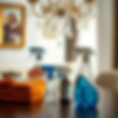 Essential Cleaning Supplies for Crystal Chandeliers Close-up of crystal cleaning supplies