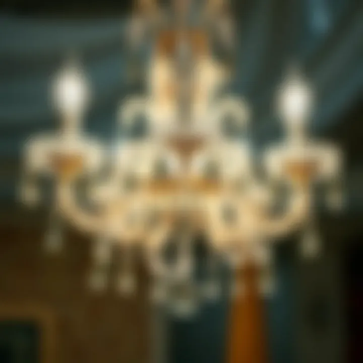 Intricate Components of a Crystal Chandelier Detailed view of crystal chandelier components