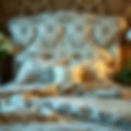 Elegant fitted sheet showcasing intricate fabric patterns