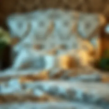 Elegant fitted sheet showcasing intricate fabric patterns