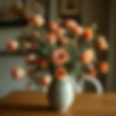 Dried Rose Arrangement in a Vase Elegant arrangement of dried roses in a decorative vase