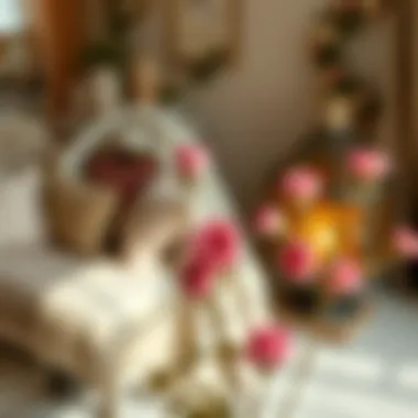 Cozy Home Decor with Dried Roses Cozy home setting featuring dried roses as decor