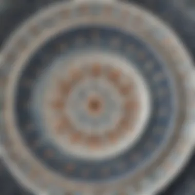 Close-up of intricate patterns on Kütahya porcelain meze plate