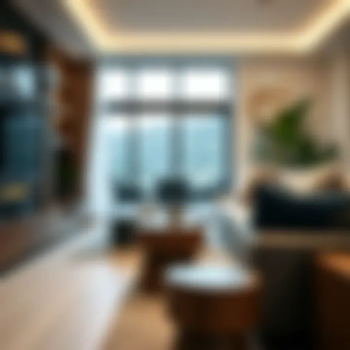 Elegant living room featuring a stylish log side table