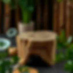 Rustic wooden side table showcasing natural grain patterns